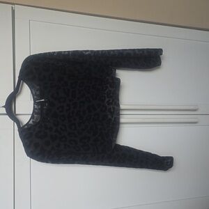 Sheer Black on Black Cheetah Crop Top